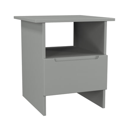 Milan Side Table Grey 1 Shelf 1 Drawer 50cm