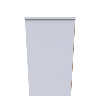 Monaco Bedside Table Grey & White 3 Drawers 73cm