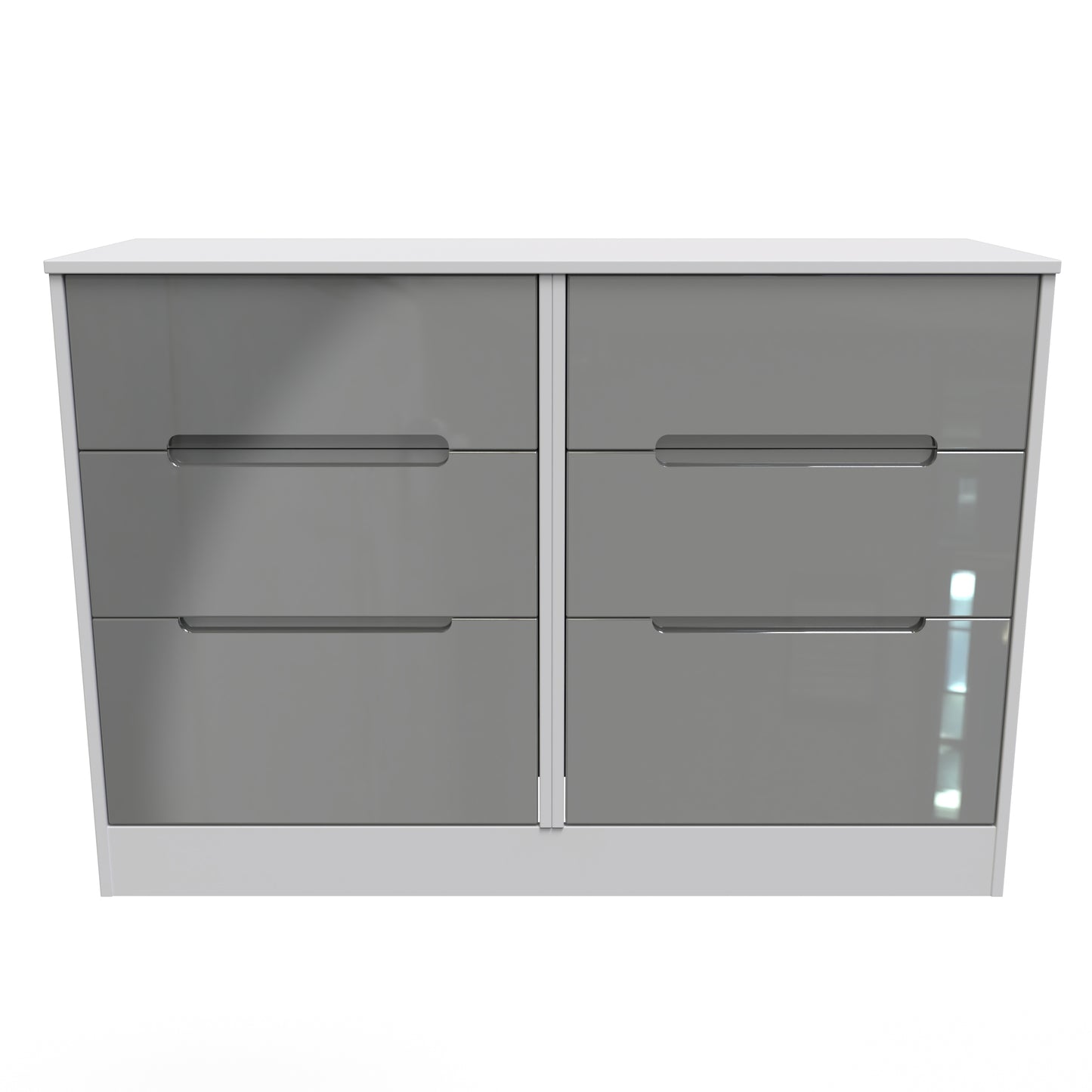Monaco Large Chest of Drawers Grey & White 6 Drawers 115cm