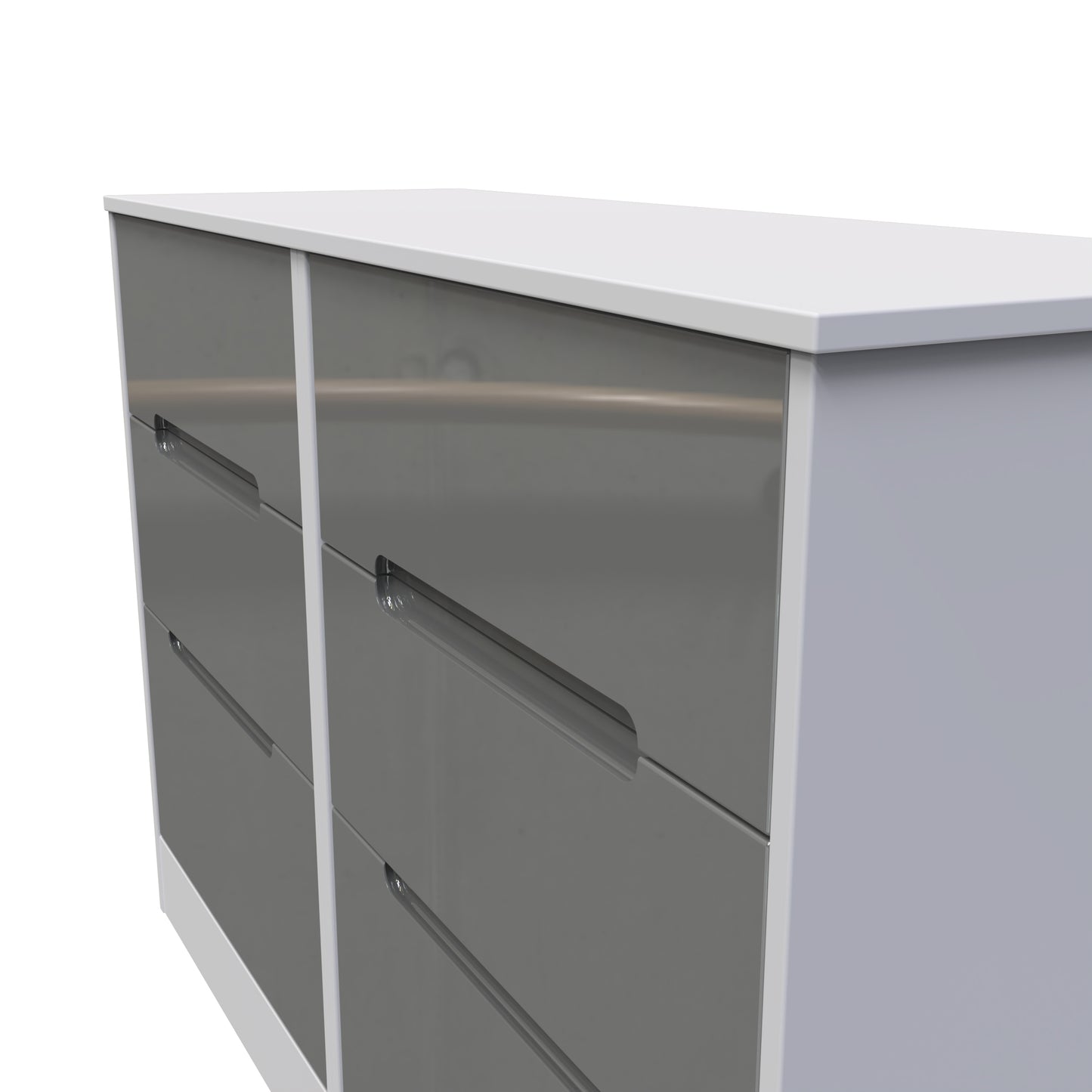Monaco Large Chest of Drawers Grey & White 6 Drawers 115cm