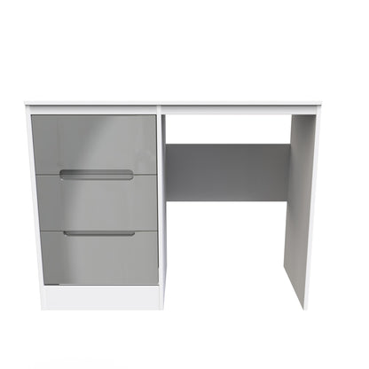 Monaco Desk Grey & White 3 Drawers 97cm