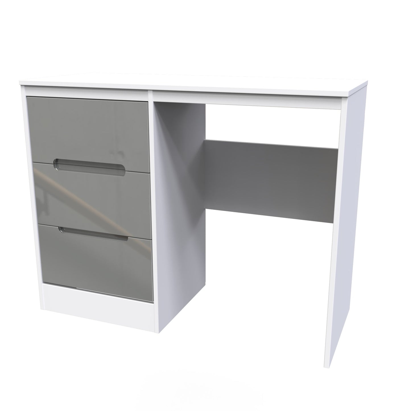 Monaco Desk Grey & White 3 Drawers 97cm