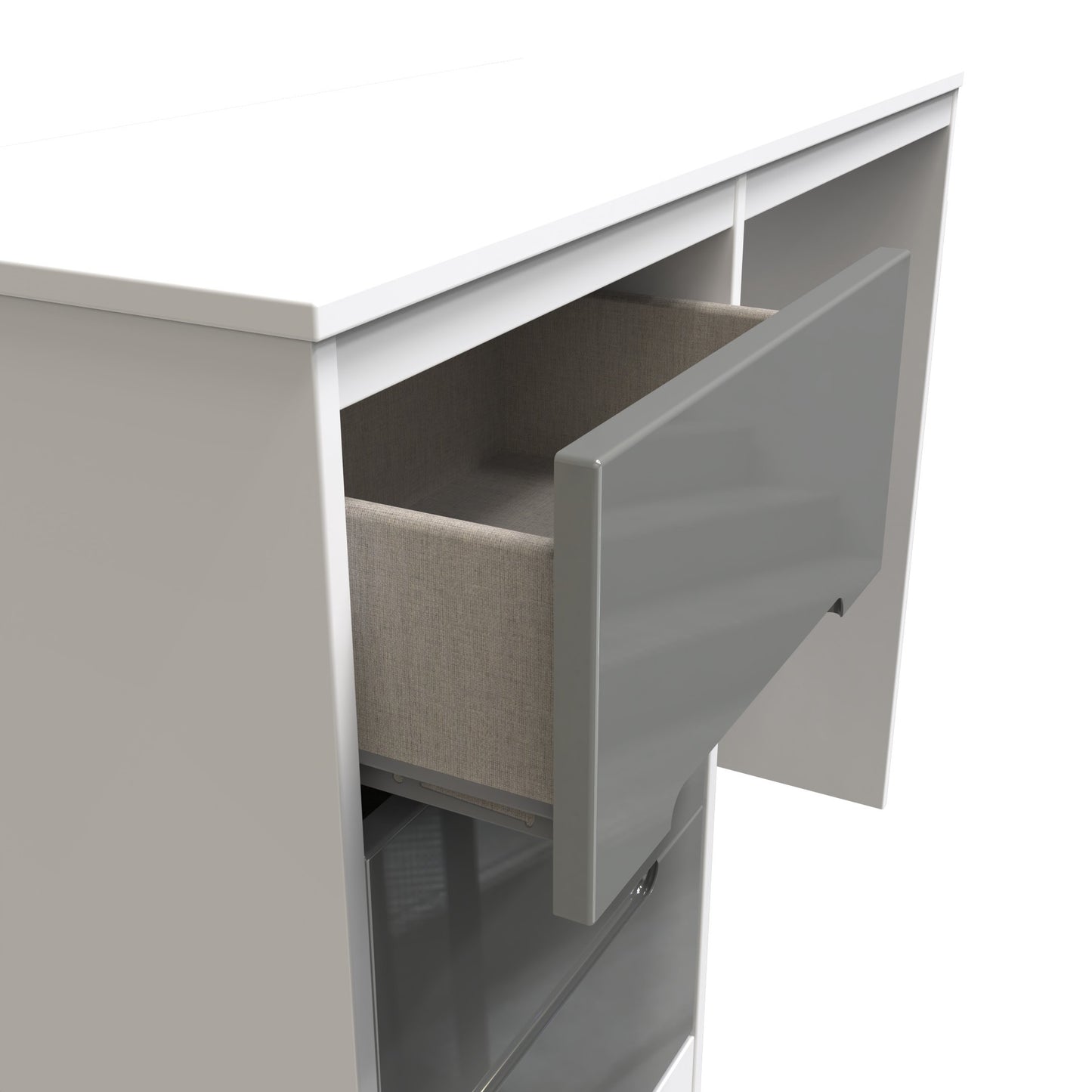Monaco Desk Grey & White 3 Drawers 97cm