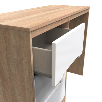 Monaco Desk White & Oak 3 Drawers 97cm