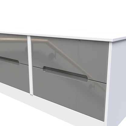 Monaco Large Chest of Drawers Grey & White 4 Drawers 115cm