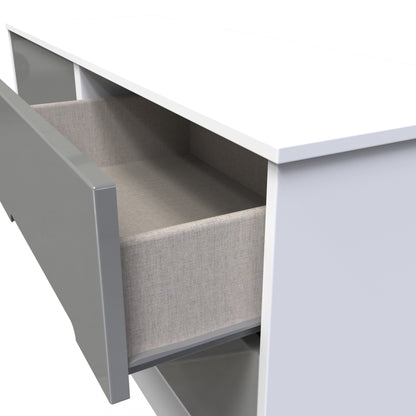 Monaco Large Chest of Drawers Grey & White 4 Drawers 115cm