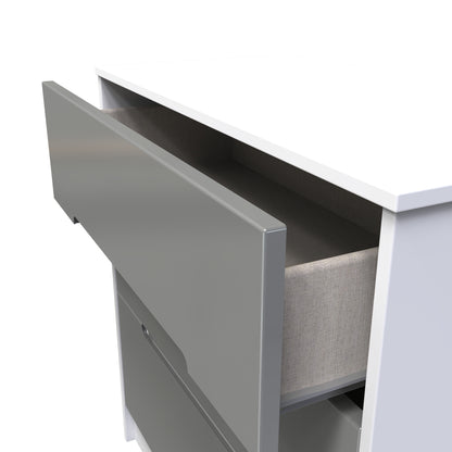 Monaco Chest of Drawers Grey & White 3 Drawers 80cm