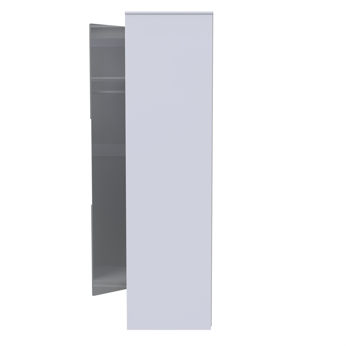 Monaco Tall Wardrobe Grey & White 2 Doors 1 Shelf 198cm