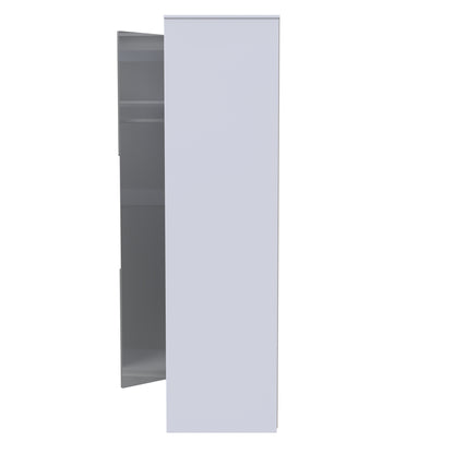 Monaco Tall Wardrobe Grey & White 2 Doors 1 Shelf 198cm