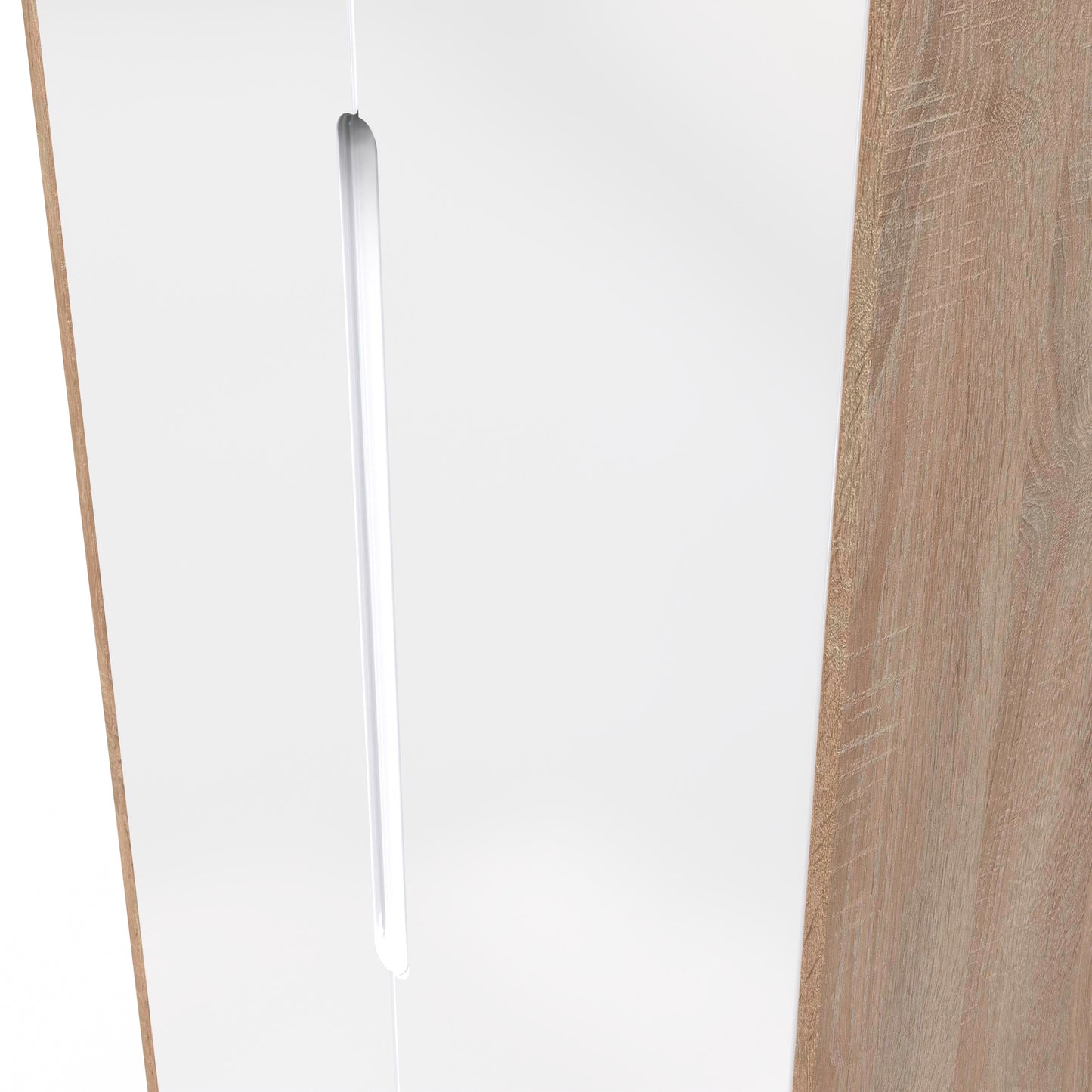 Monaco Tall Wardrobe White & Oak 2 Doors 1 Shelf 198cm