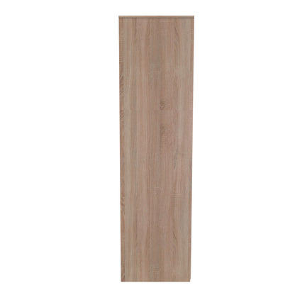 Monaco Tall Mirror Wardrobe White & Oak 1 Shelf 198cm