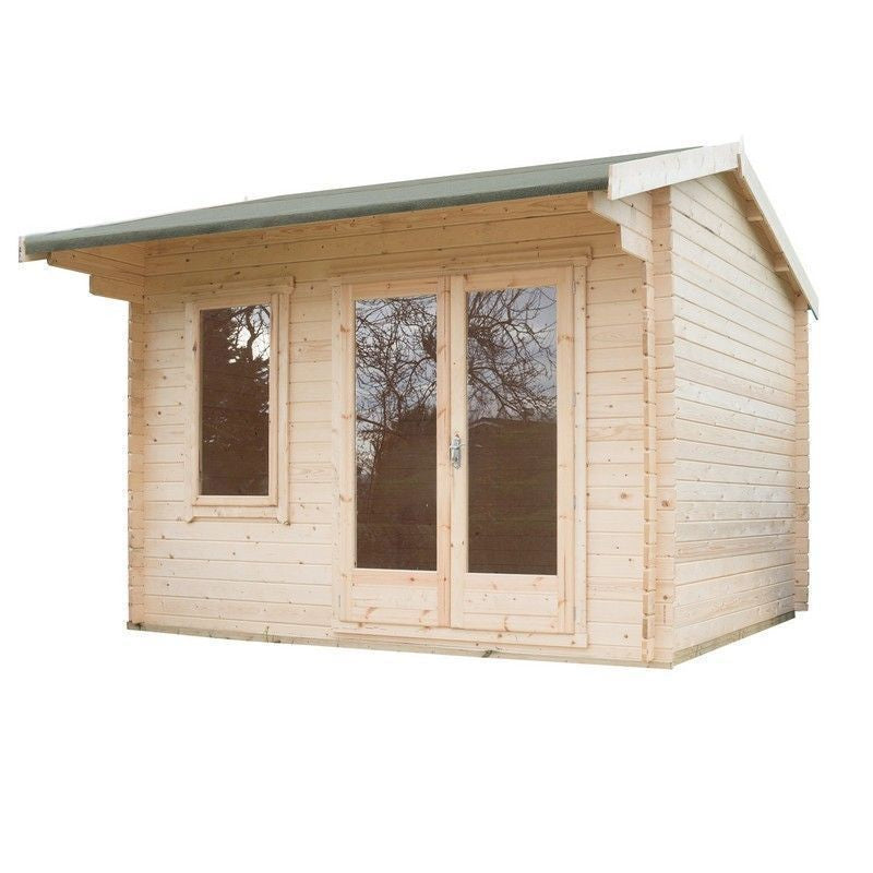 Marlborough 13 8" x 11 9" Reverse Apex Log Cabin Premium 44mm Cladding Tongue & Groove