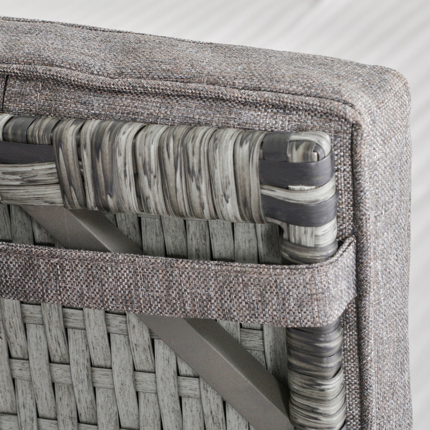 2 Seater Patio Rattan Wicker Chaise Lounge Sofa Set w/ Cushion for Patio Yard Porch