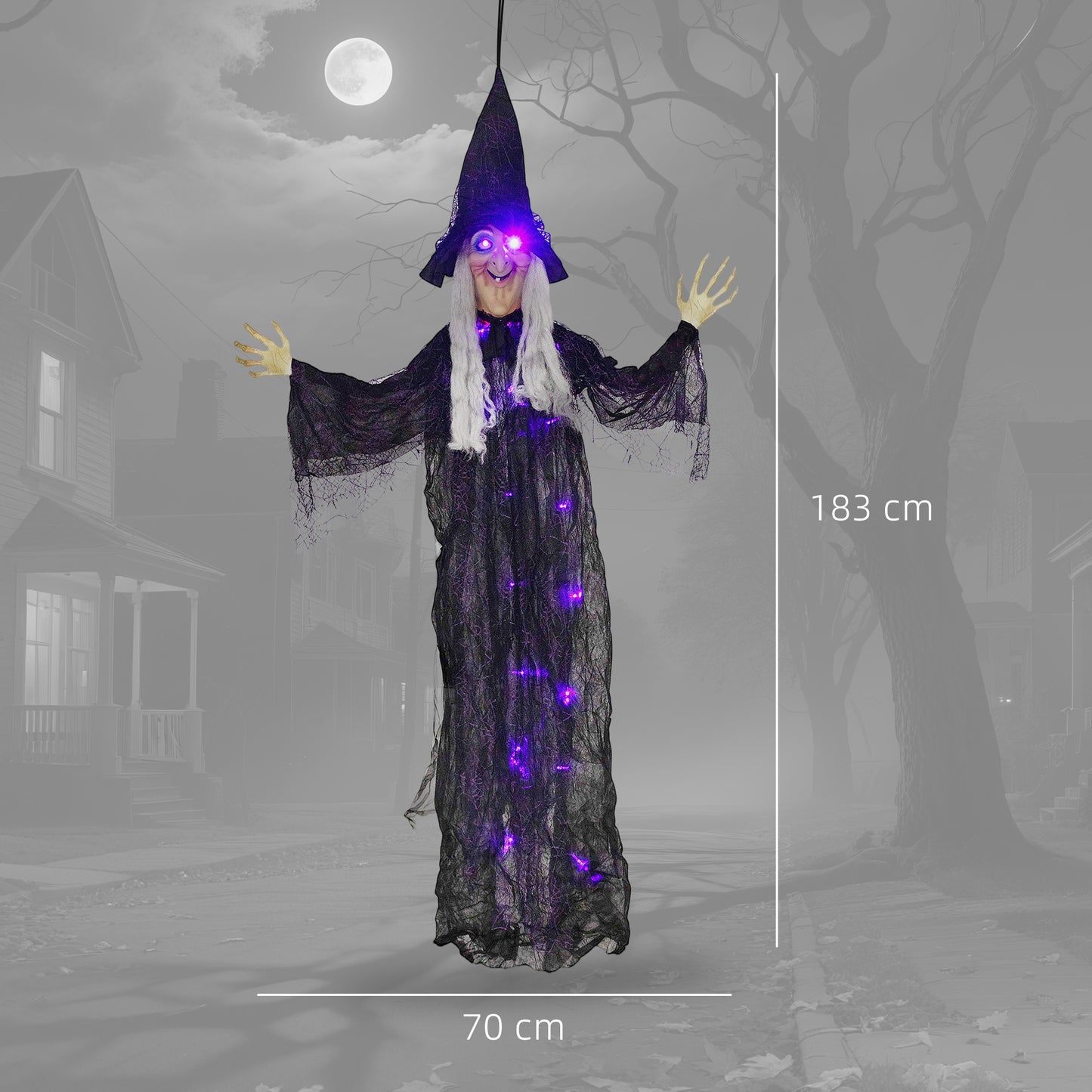 Animated Witch Halloween Decoration - 183cm