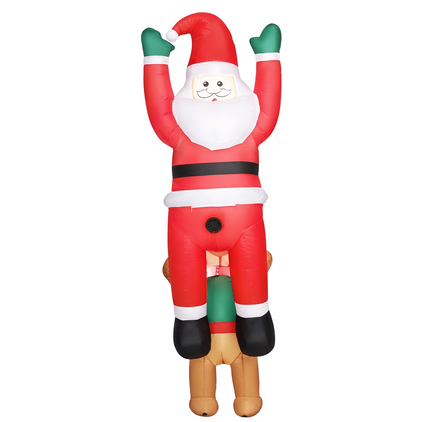 Santa And Dog Inflatable Christmas Decoration - 214cm