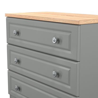 Norfolk Chest of Drawers Grey & Light Oak 3 Drawers 74cm