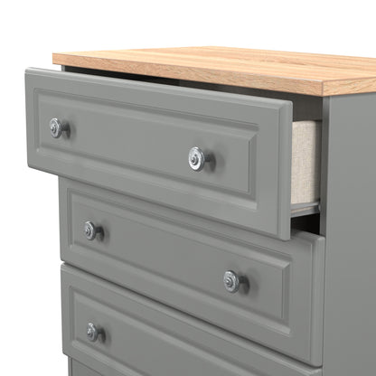 Norfolk Chest of Drawers Grey & Light Oak 3 Drawers 74cm