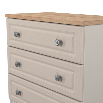 Norfolk Chest of Drawers Off-white & Light Oak 3 Drawers 74cm