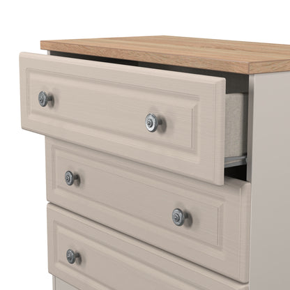 Norfolk Chest of Drawers Off-white & Light Oak 3 Drawers 74cm