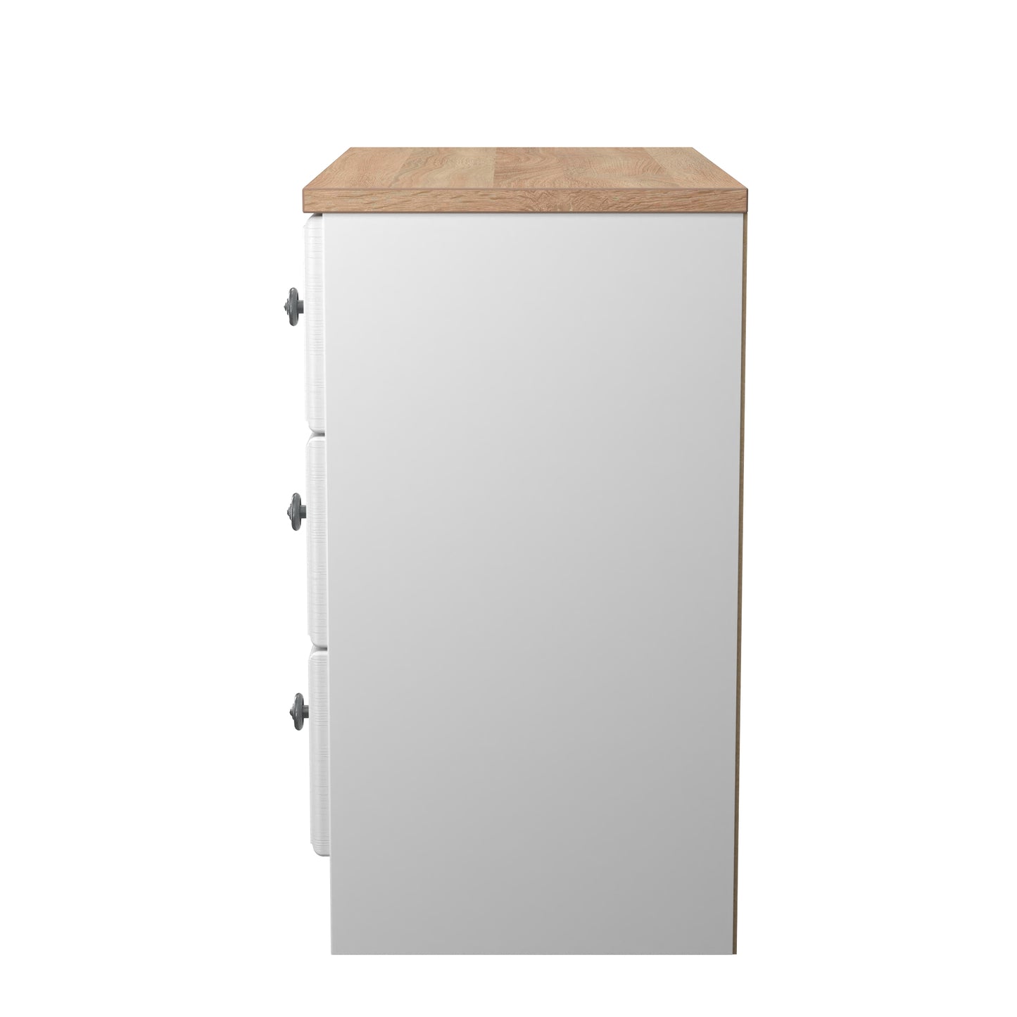 Norfolk Chest of Drawers White & Light Oak 3 Drawers 74cm