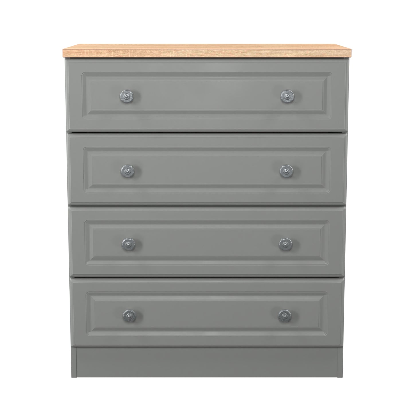 Norfolk Chest of Drawers Grey & Light Oak 4 Drawers 74cm
