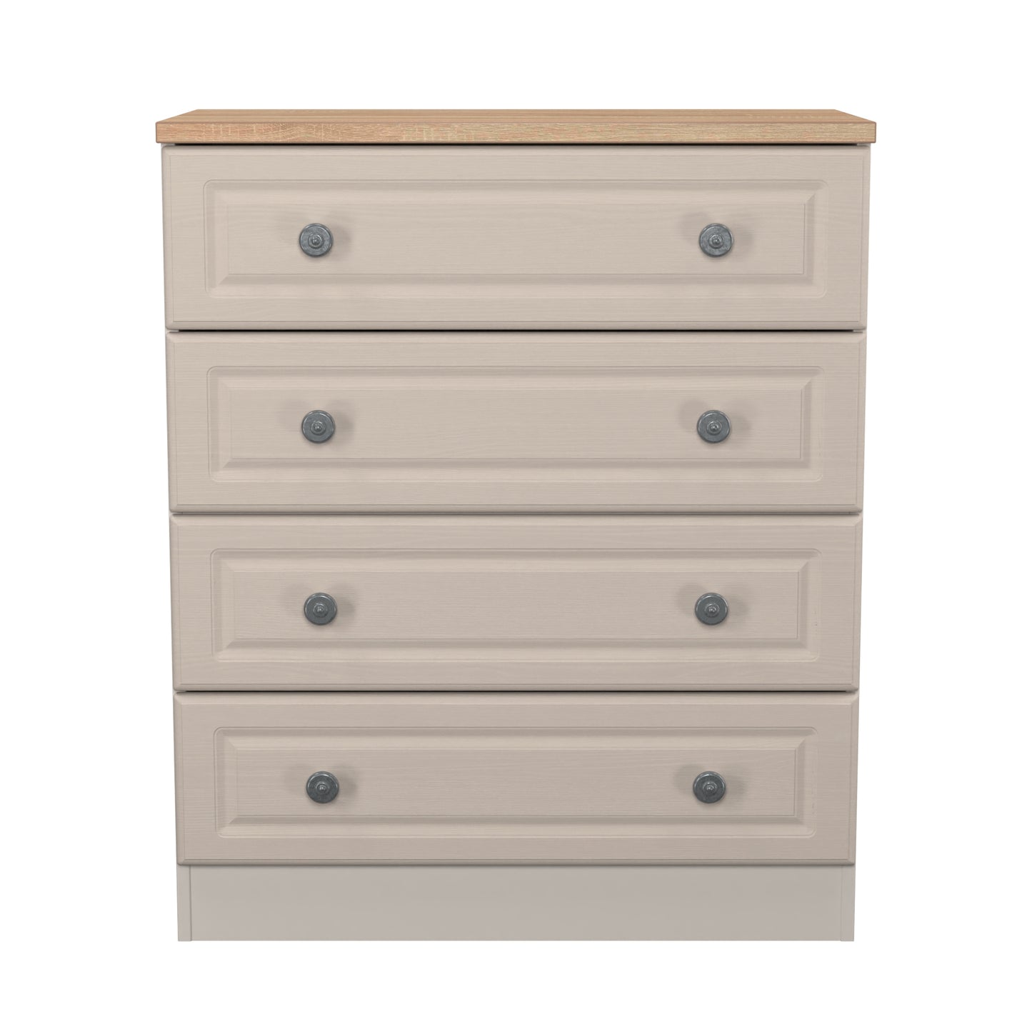 Norfolk Chest of Drawers Off-white & Light Oak 4 Drawers 74cm
