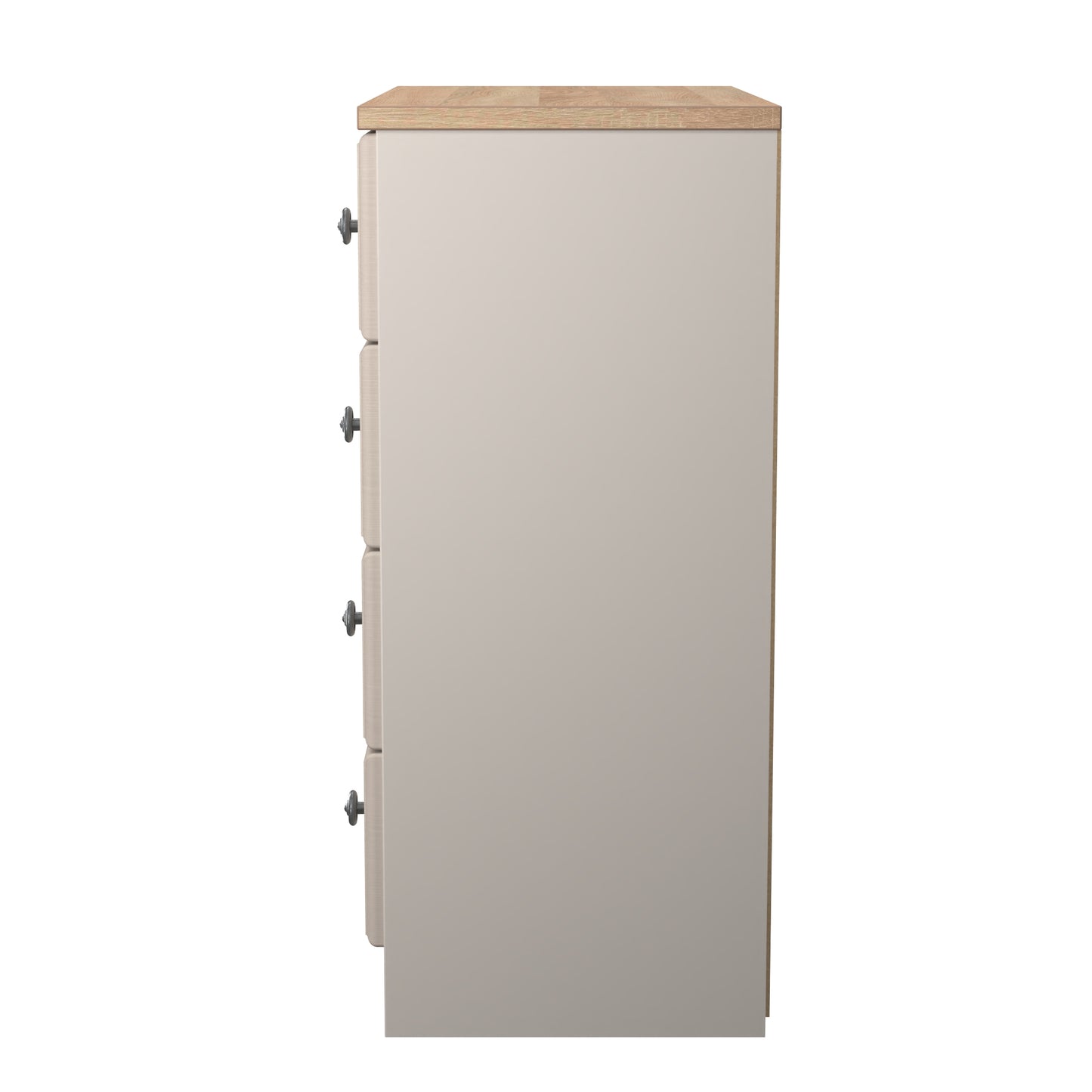 Norfolk Chest of Drawers Off-white & Light Oak 4 Drawers 74cm