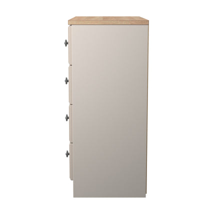 Norfolk Chest of Drawers Off-white & Light Oak 4 Drawers 74cm