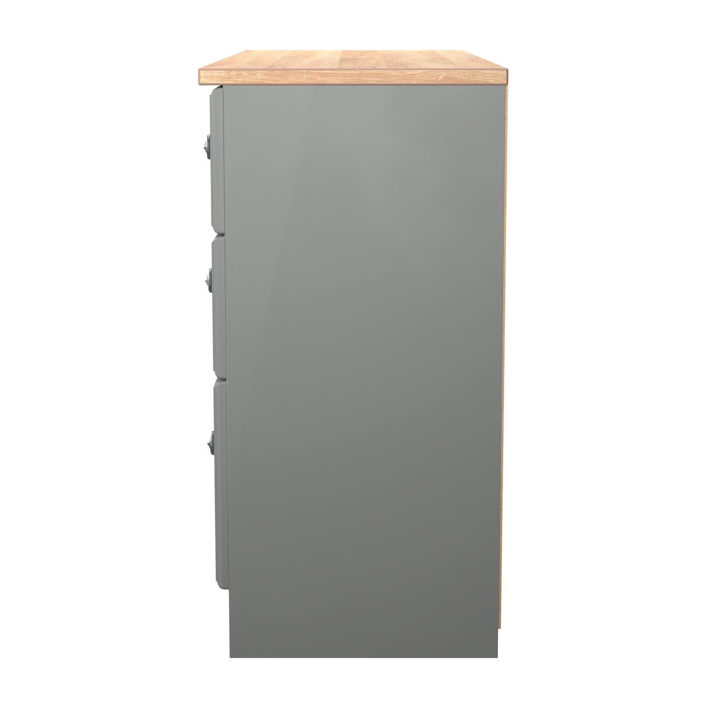 Norfolk Large Chest of Drawers Grey & Light Oak 6 Drawers 110cm