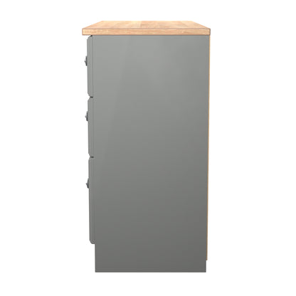 Norfolk Large Chest of Drawers Grey & Light Oak 6 Drawers 110cm