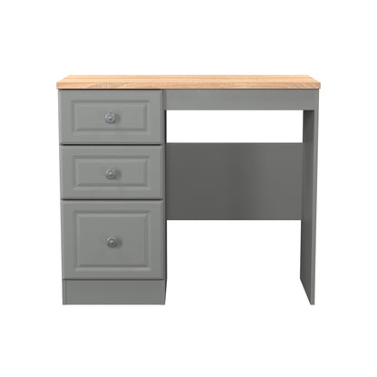 Norfolk Desk Grey & Light Oak 3 Drawers 90cm