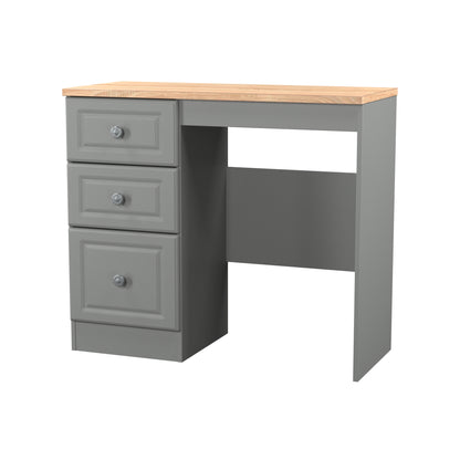Norfolk Desk Grey & Light Oak 3 Drawers 90cm