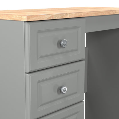 Norfolk Desk Grey & Light Oak 3 Drawers 90cm