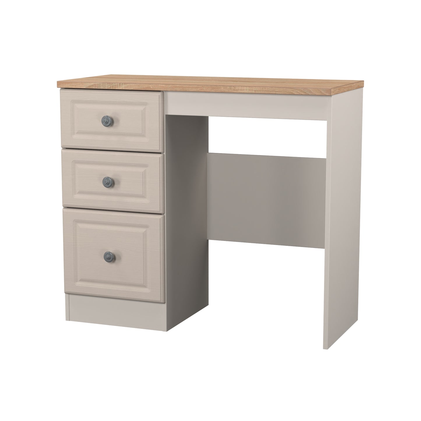 Norfolk Desk Off-white & Light Oak 3 Drawers 90cm