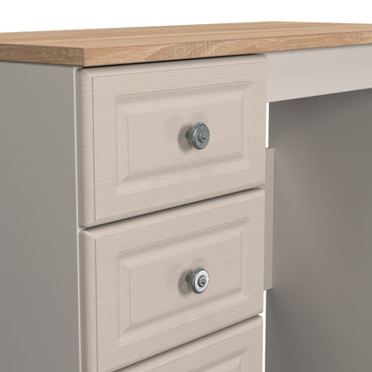 Norfolk Desk Off-white & Light Oak 3 Drawers 90cm