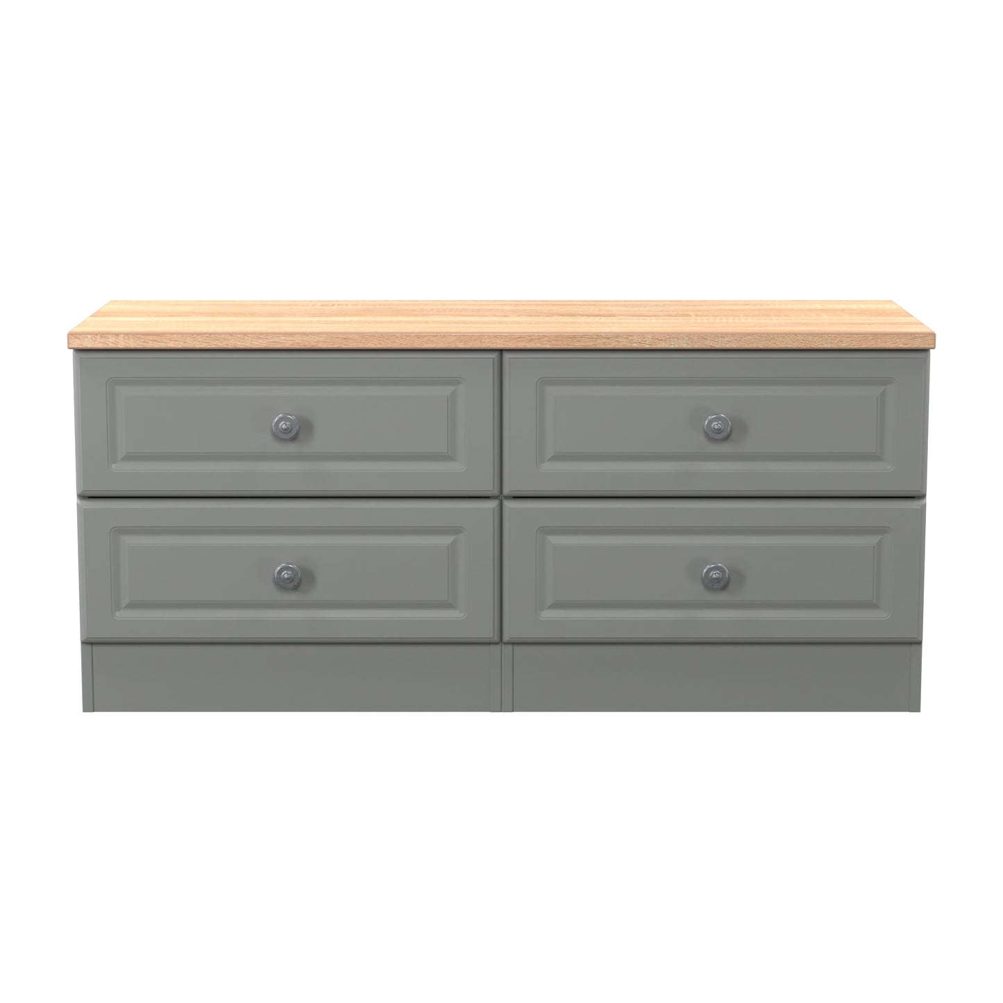 Norfolk Large Chest of Drawers Grey & Light Oak 4 Drawers 110cm