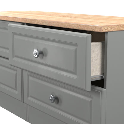 Norfolk Large Chest of Drawers Grey & Light Oak 4 Drawers 110cm