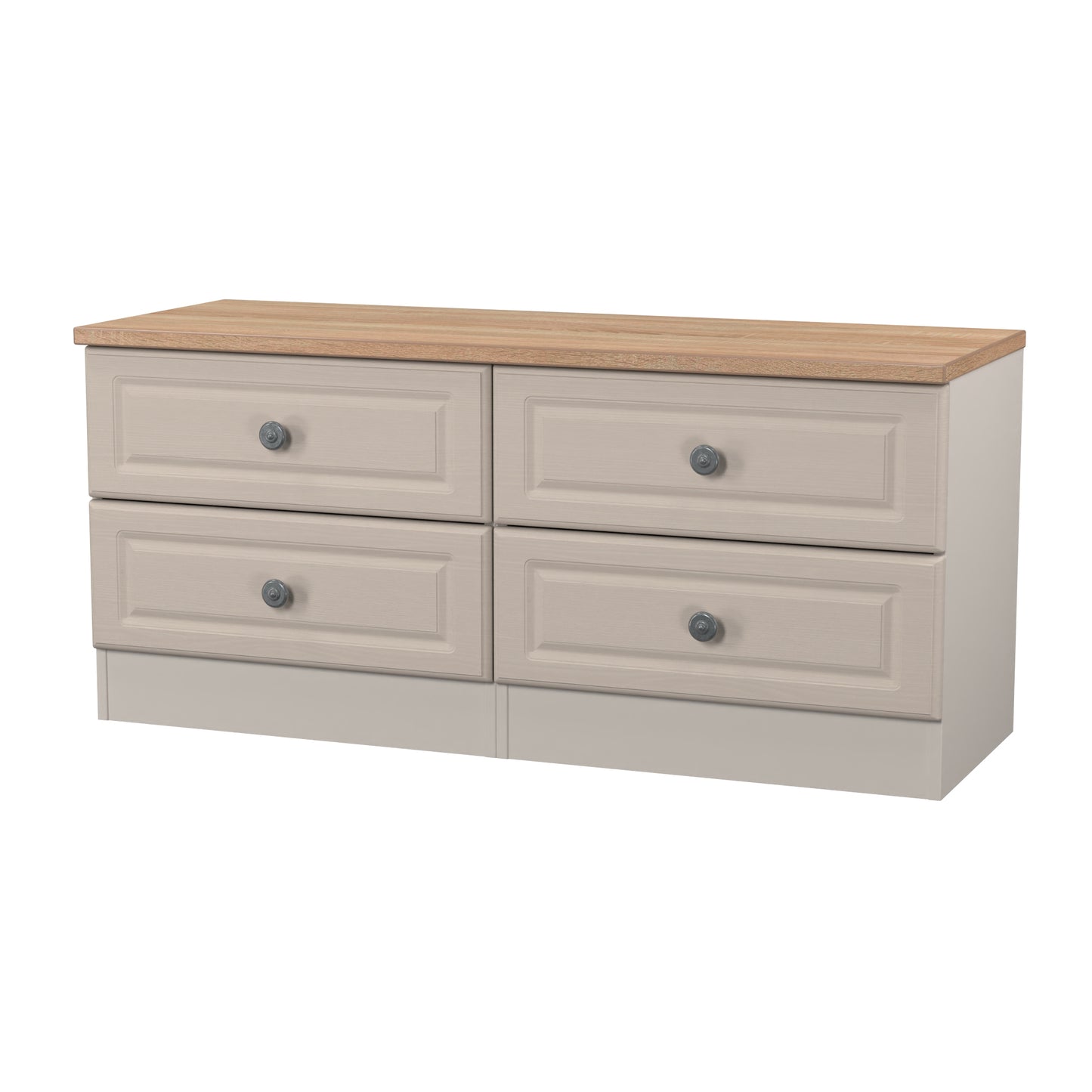Norfolk Large Chest of Drawers Off-white & Light Oak 4 Drawers 110cm