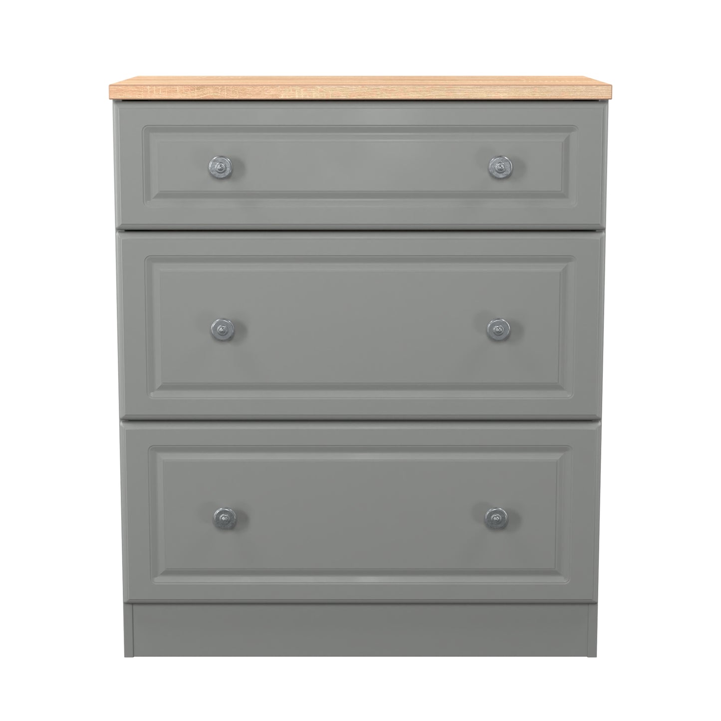 Norfolk Chest of Drawers Grey & Light Oak 3 Drawers 39cm