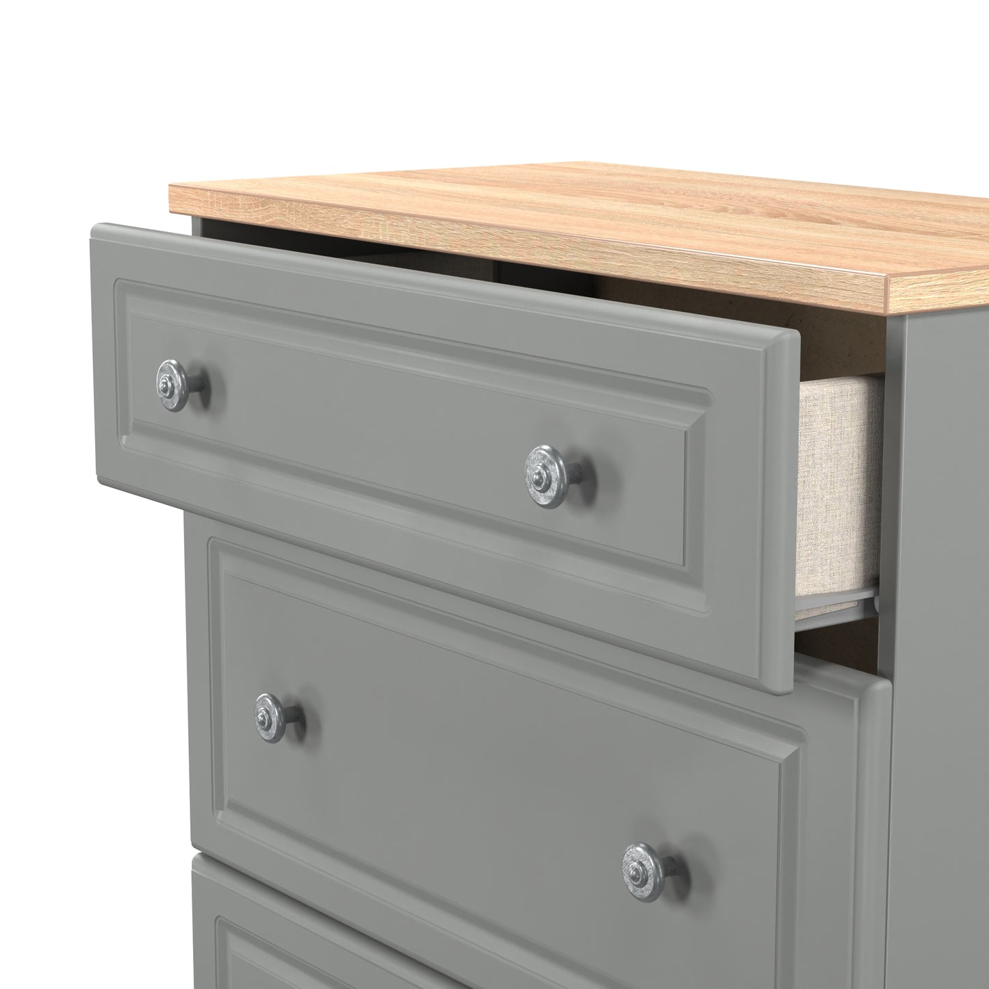 Norfolk Chest of Drawers Grey & Light Oak 3 Drawers 39cm