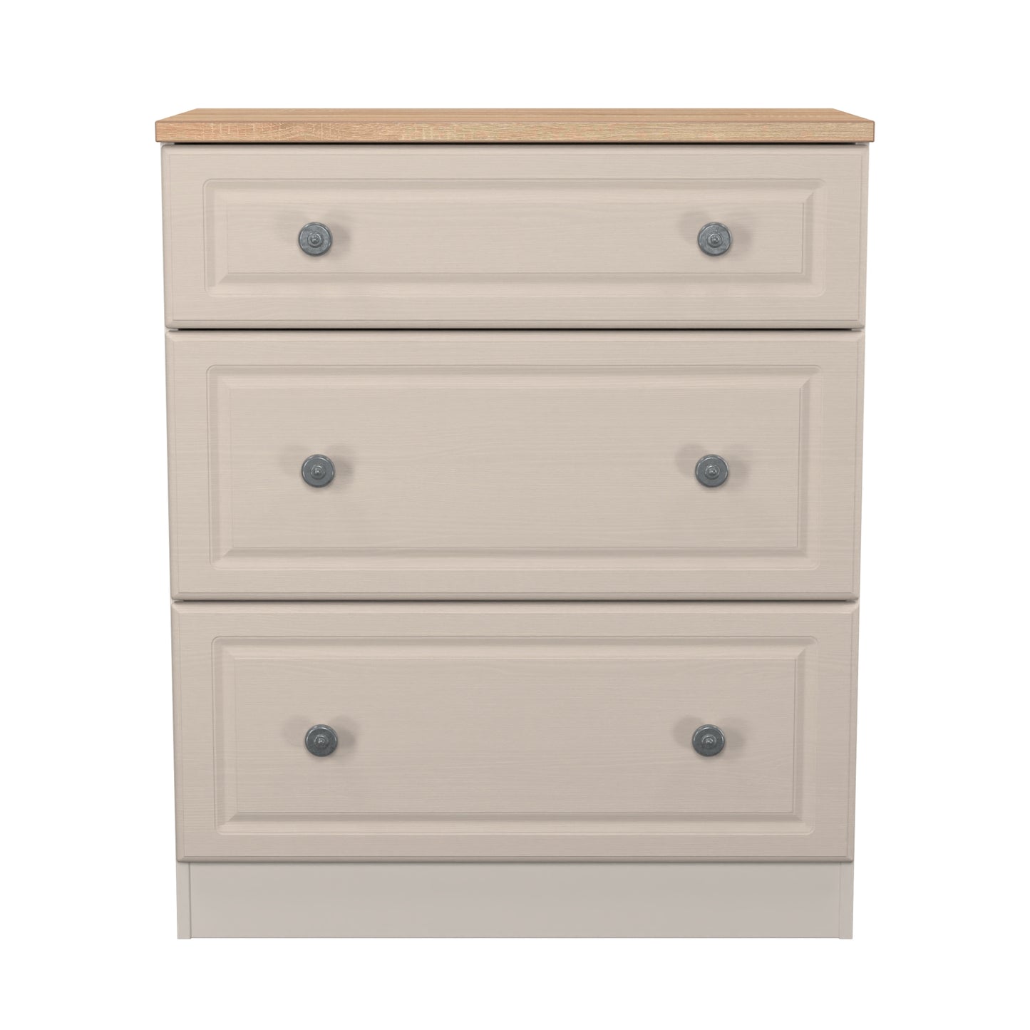 Norfolk Chest of Drawers Off-white & Light Oak 3 Drawers 39cm