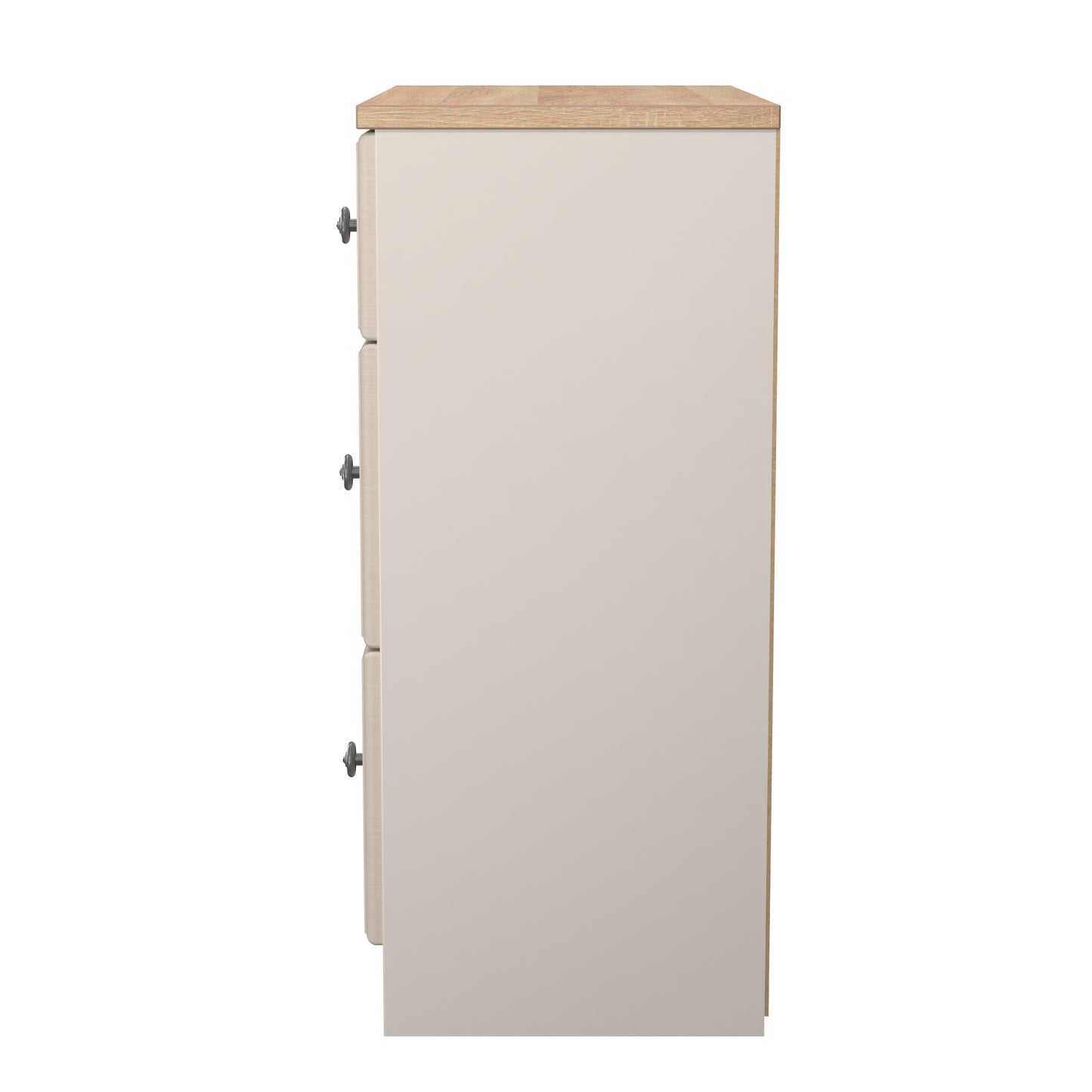 Norfolk Chest of Drawers Off-white & Light Oak 3 Drawers 39cm