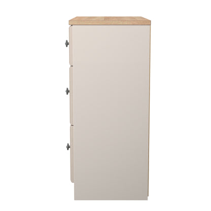 Norfolk Chest of Drawers Off-white & Light Oak 3 Drawers 39cm
