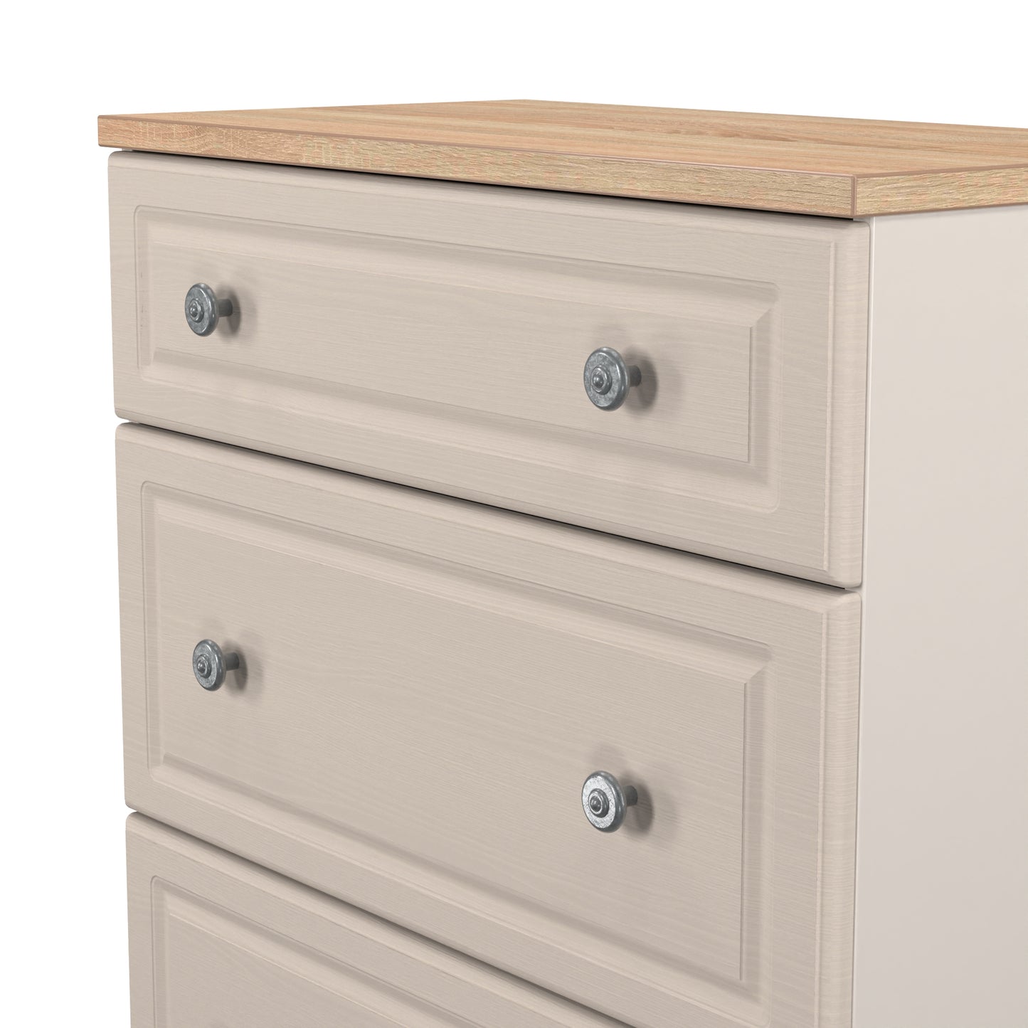 Norfolk Chest of Drawers Off-white & Light Oak 3 Drawers 39cm