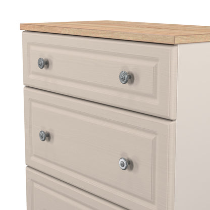 Norfolk Chest of Drawers Off-white & Light Oak 3 Drawers 39cm