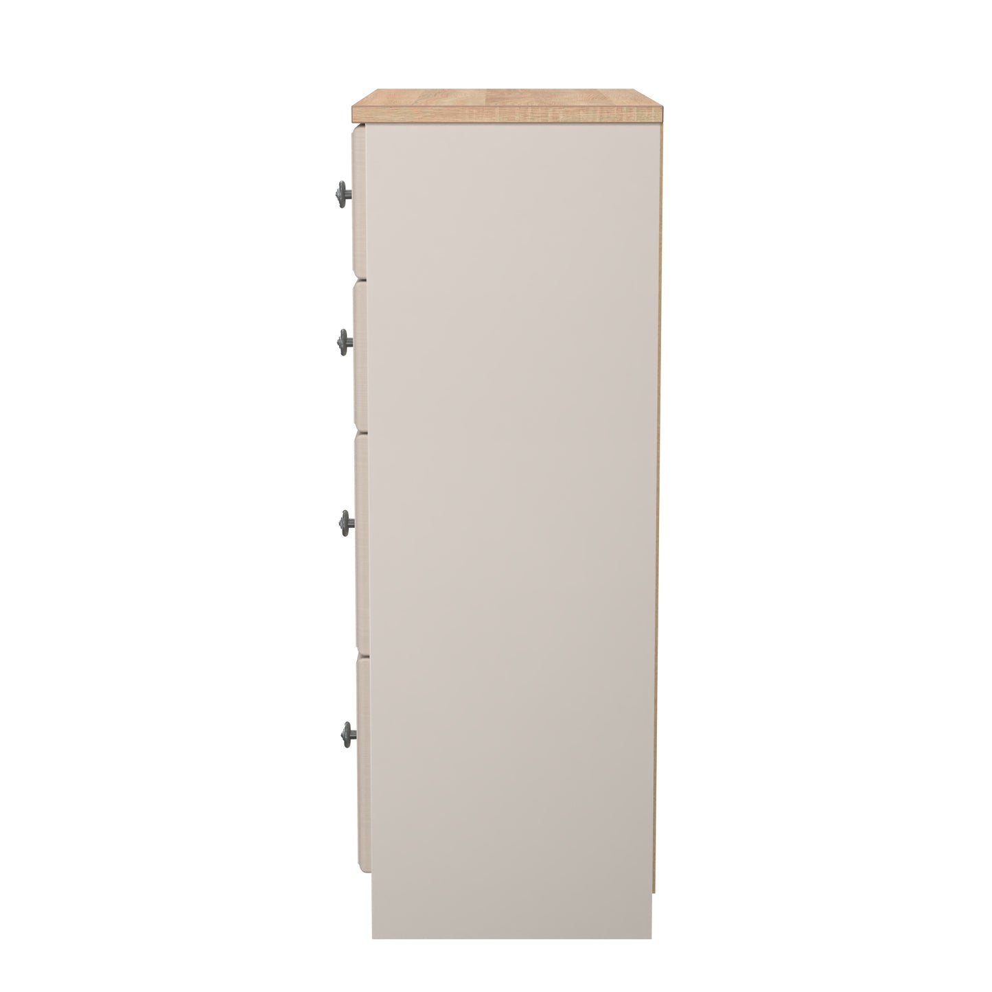 Norfolk Tall Chest of Drawers Off-white & Light Oak 4 Drawers 74cm