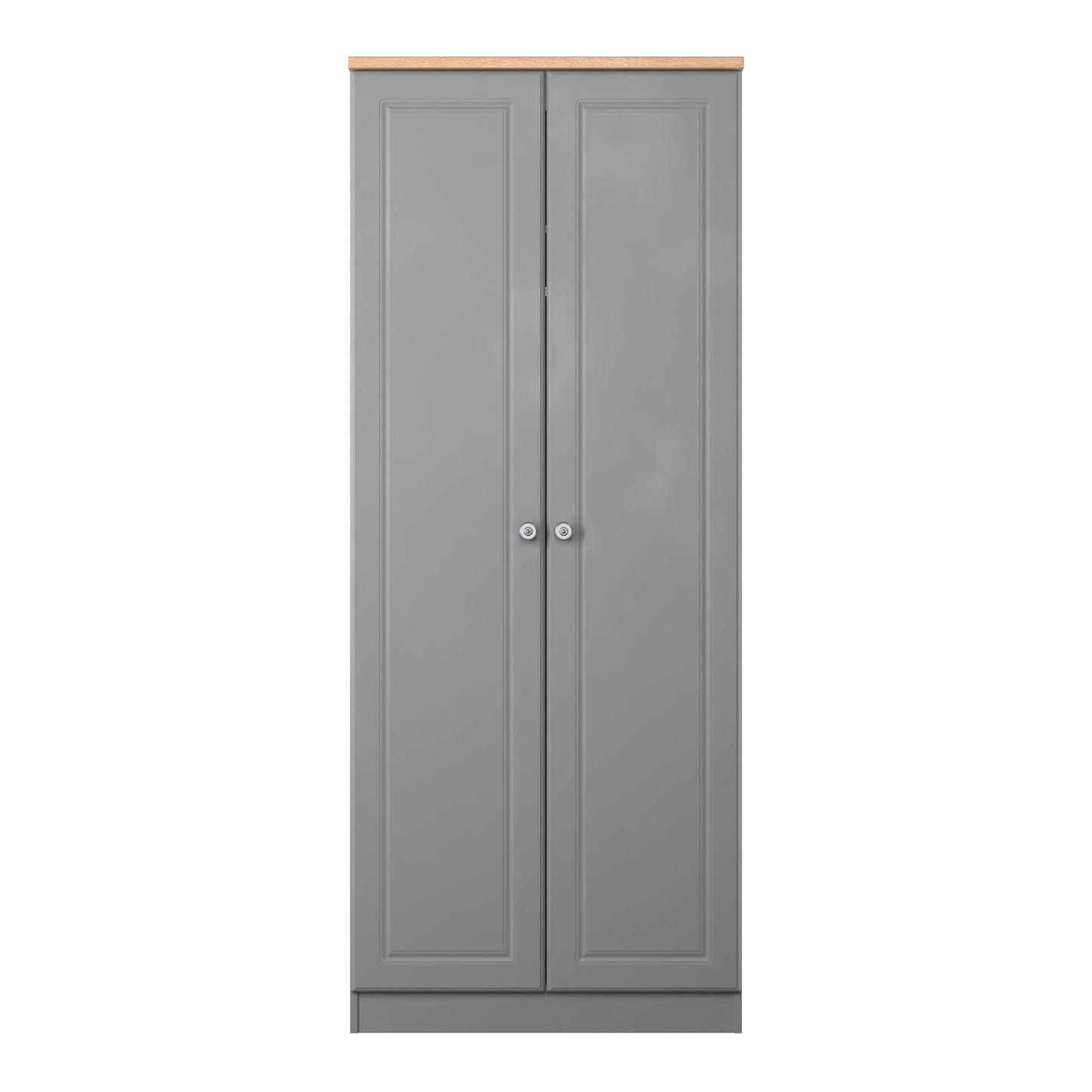 Norfolk Tall Wardrobe Grey & Light Oak 1 Shelf 74cm