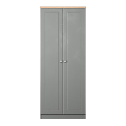 Norfolk Tall Wardrobe Grey & Light Oak 1 Shelf 74cm