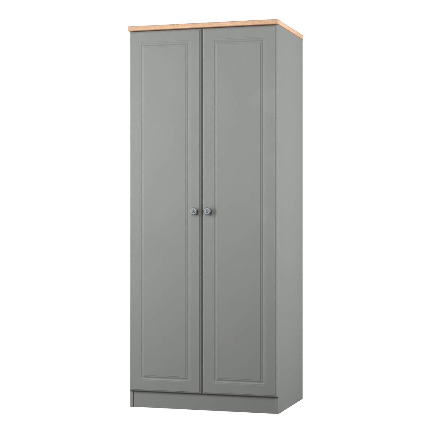 Norfolk Tall Wardrobe Grey & Light Oak 1 Shelf 74cm