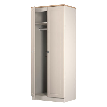 Norfolk Tall Wardrobe Off-white & Light Oak 1 Shelf 74cm